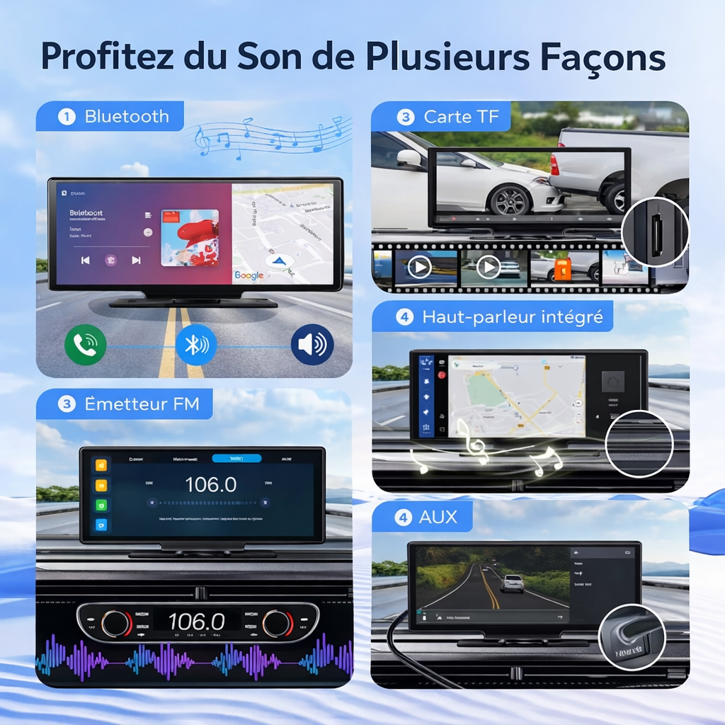 Écran 11,26 pouces HD+ Compatible CarPlay & Android