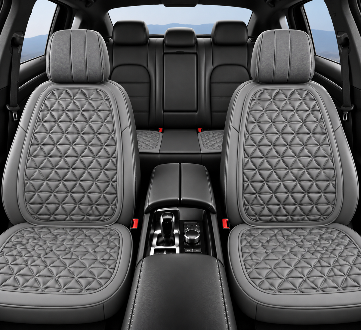 Housse de siège voiture ergonomique respirante 3D - Gris, sièges avant et arrière