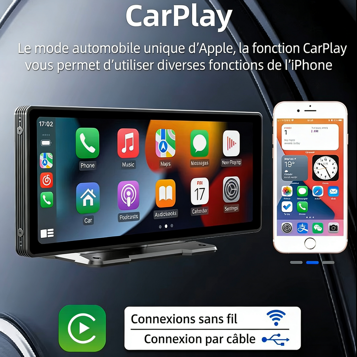 Écran 10,26 pouces HD+ compatible CarPlay & Android