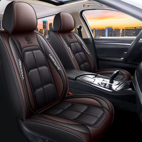 Housse de siège voiture cuir PU ergonomique 3D - Marron