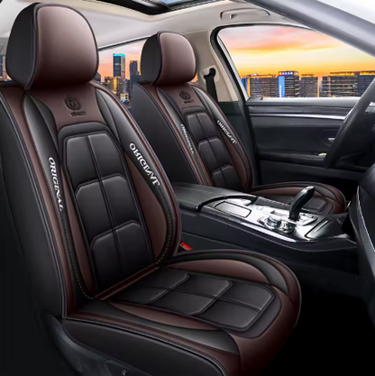 Housse de siège voiture cuir PU ergonomique 3D - Marron