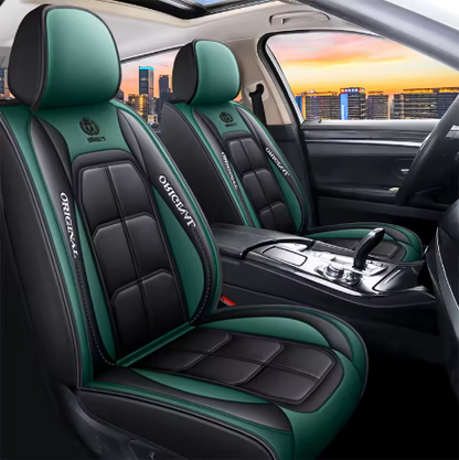 Housse de siège voiture cuir PU ergonomique 3D - Vert