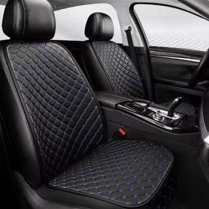 Housse de siège voiture cuir matelassé - Broderie bleue