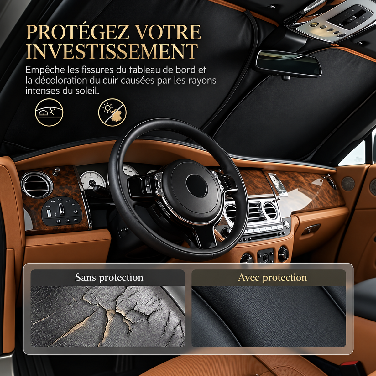 Bouclier Pare-Brise Voiture 4 Saisons — Neige, Glace & Soleil