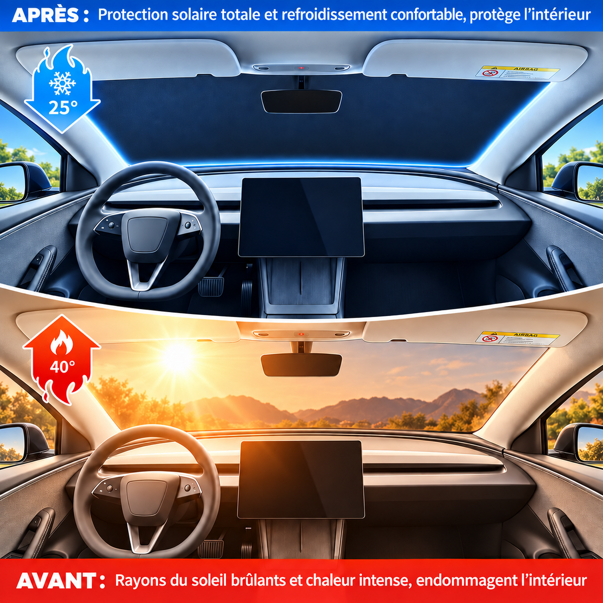 Pare-Soleil Pliable Voiture — Protection UV Pare-Brise
