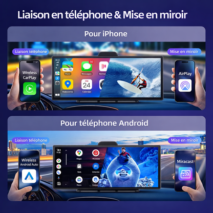 Écran 11,26 Pouces 4K avec Dashcam compatible CarPlay/Android