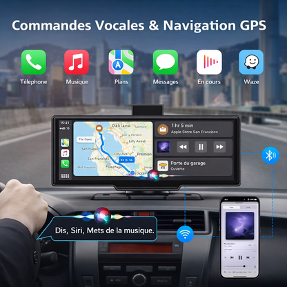 Écran 10,26 Pouces 4K avec Dashcam compatible CarPlay/Android