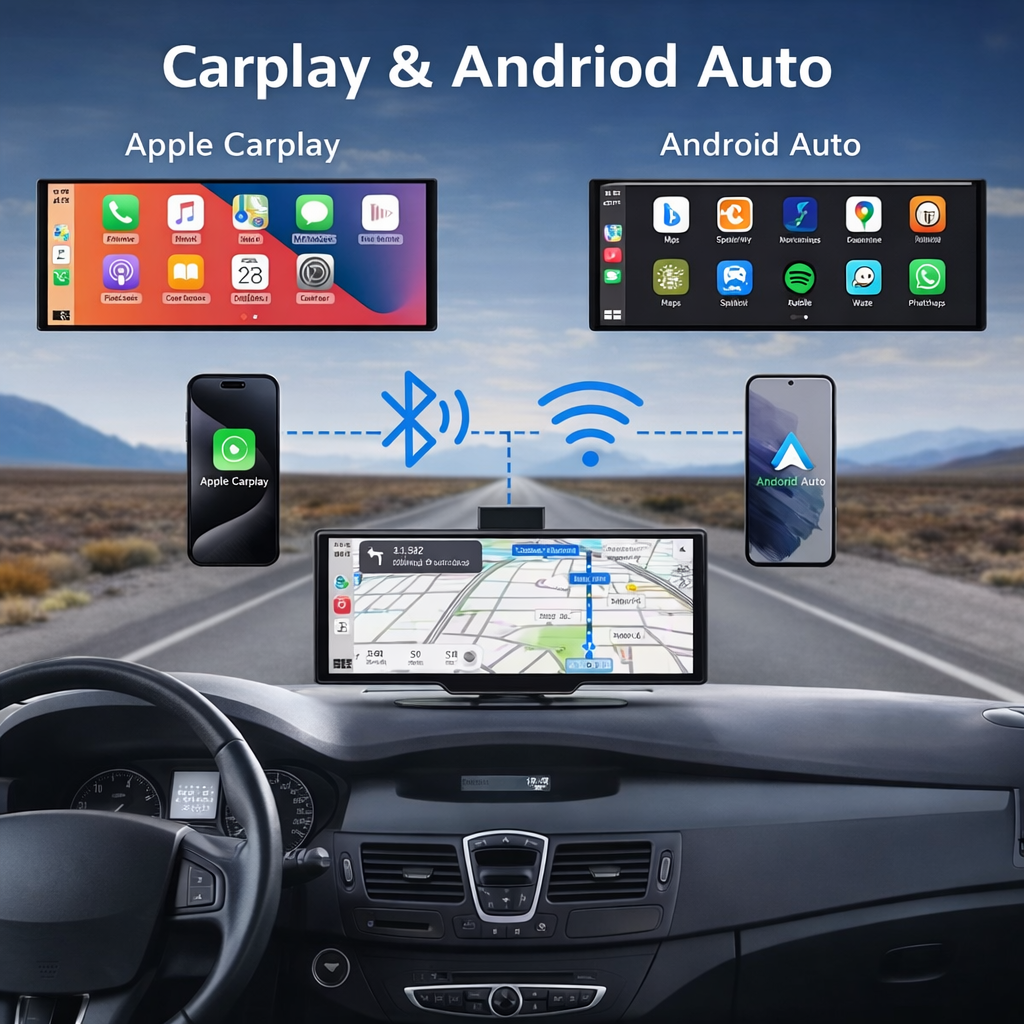 Écran 10,26 Pouces 4K avec Dashcam compatible CarPlay/Android