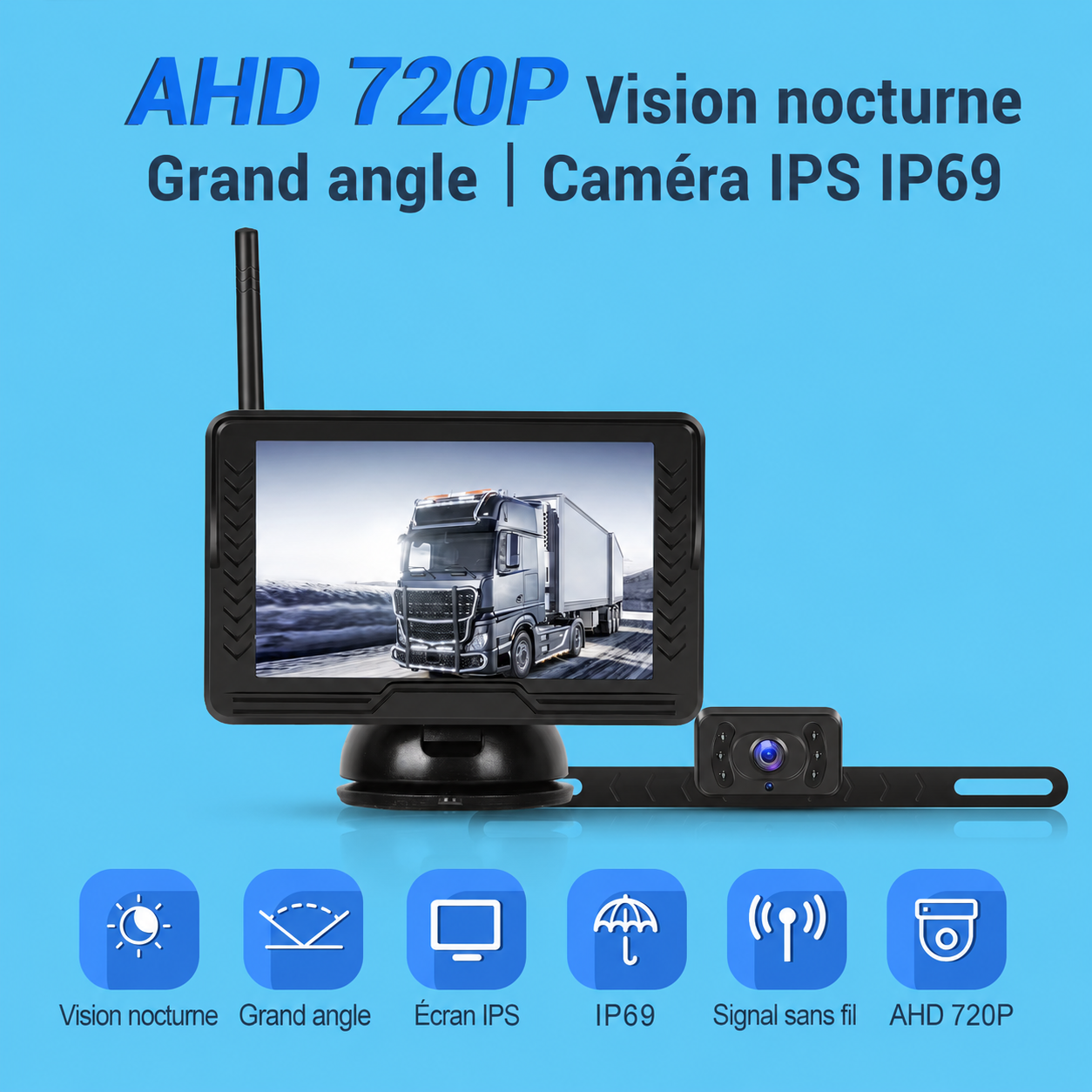 Système de Caméra de Recul 5 Pouces HD+ Sans Fil
