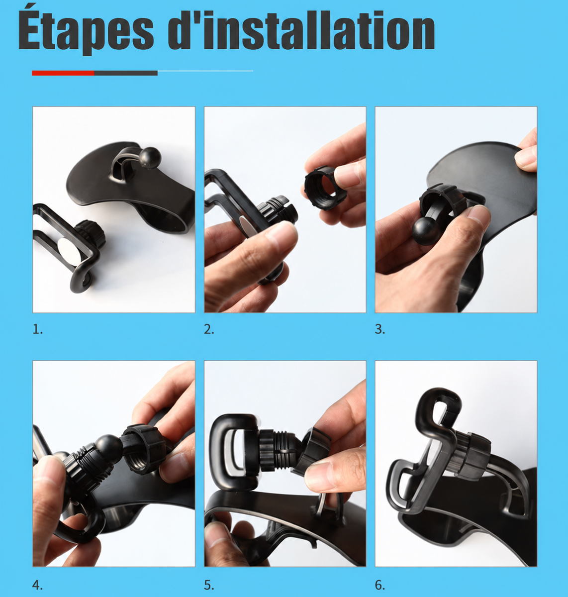 Support Téléphone Voiture avec Rotation 360°