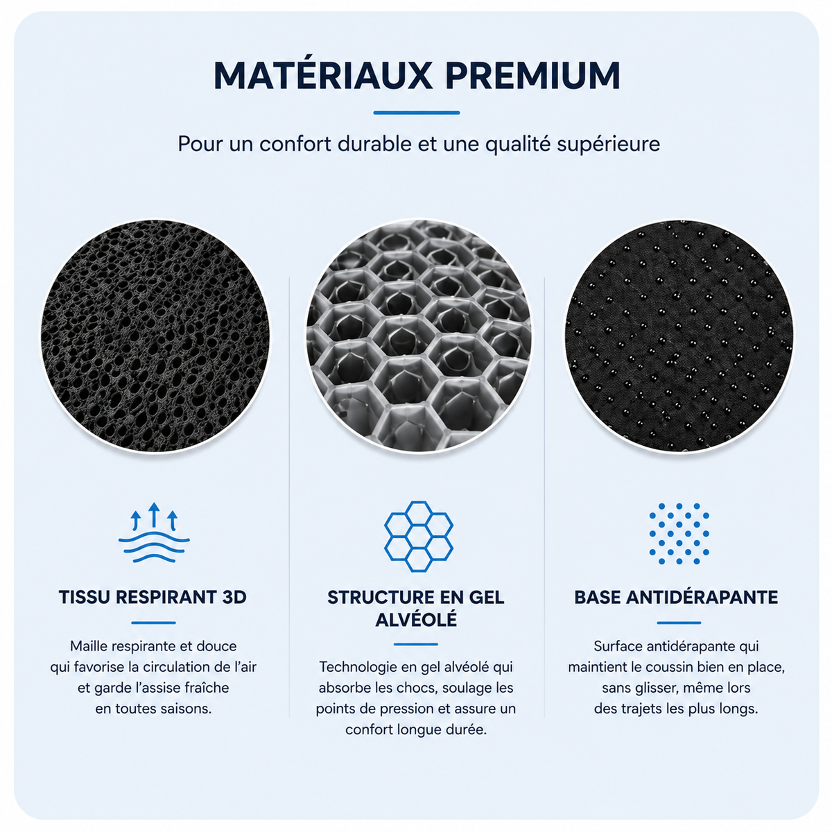 Coussin Assise Voiture Soie Glacée — Fraîcheur & Respirant