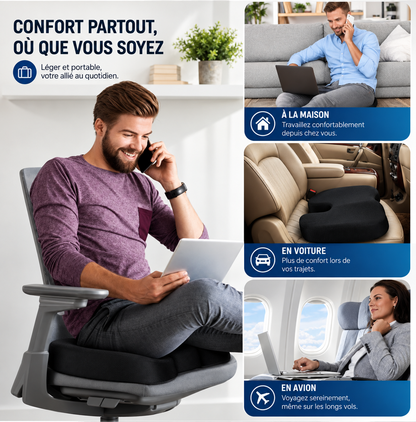 Coussin Ergonomique Voiture Forme U — Massage & Anti-Décompression