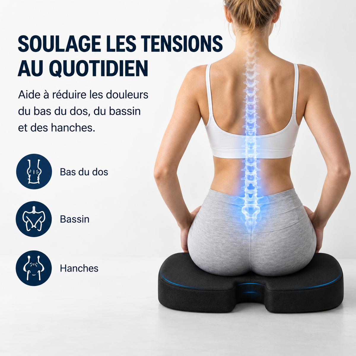 Coussin Ergonomique Voiture Forme U — Massage & Anti-Décompression