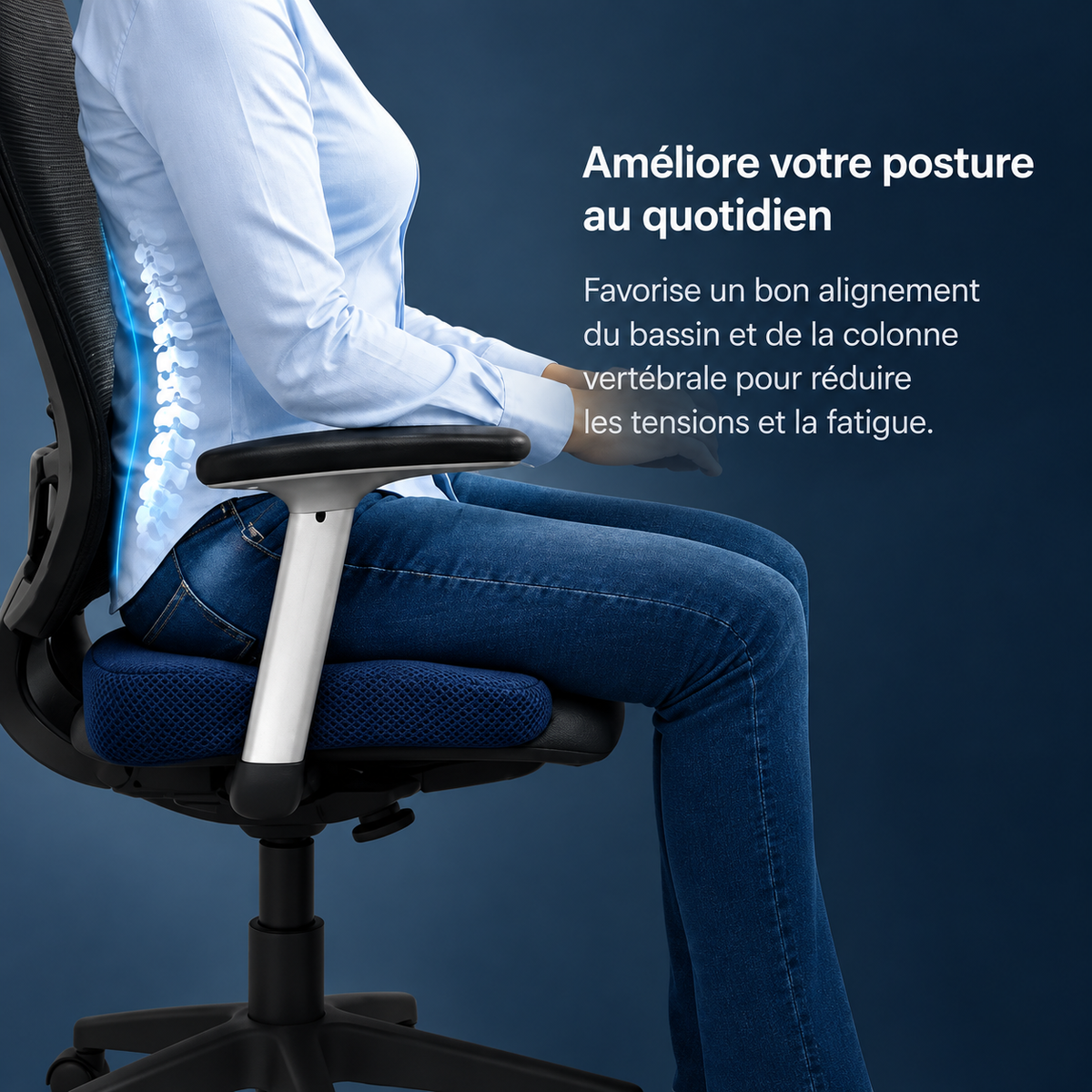 Coussin Orthopédique Voiture — Confort Lombaire & Coccyx