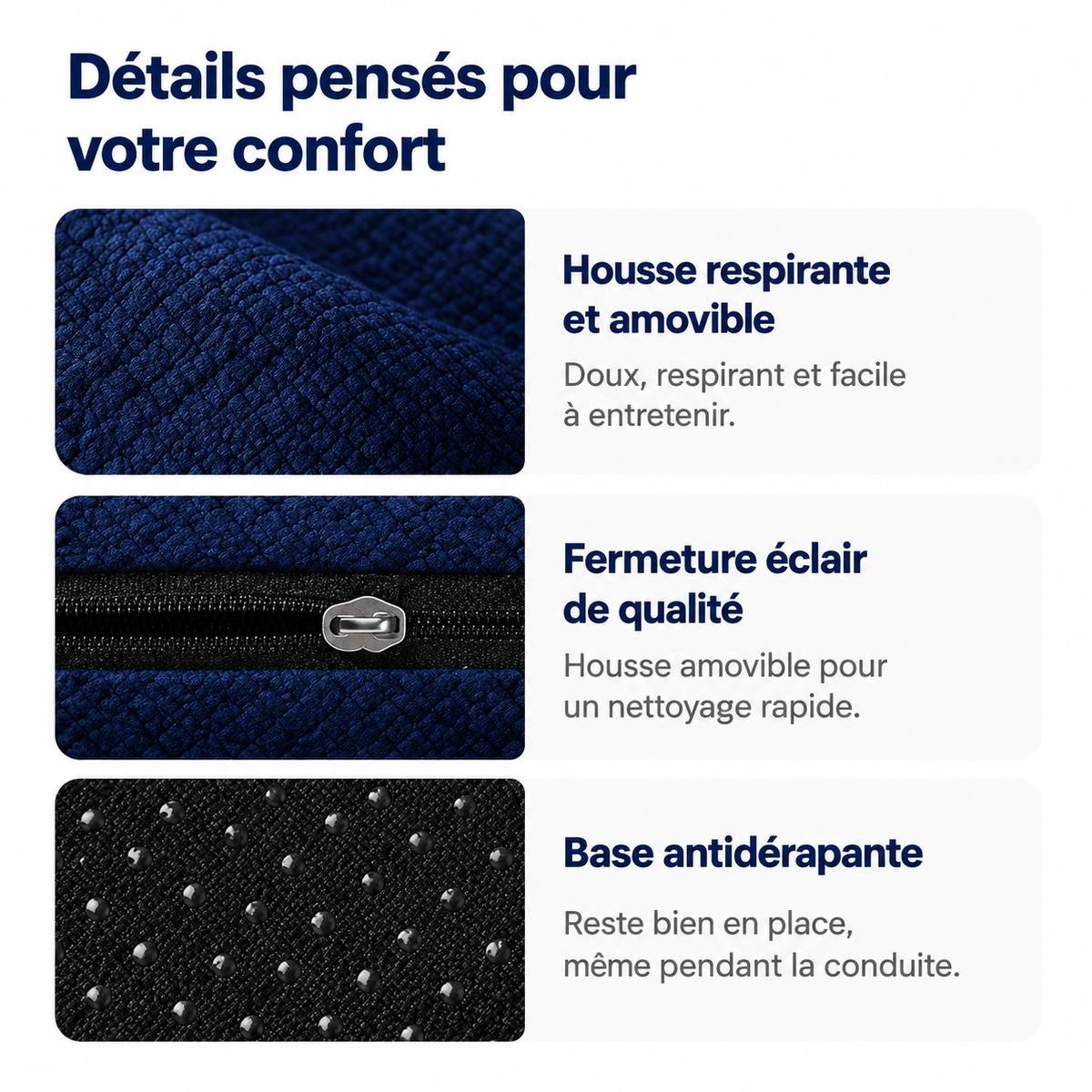 Coussin Orthopédique Voiture — Confort Lombaire & Coccyx