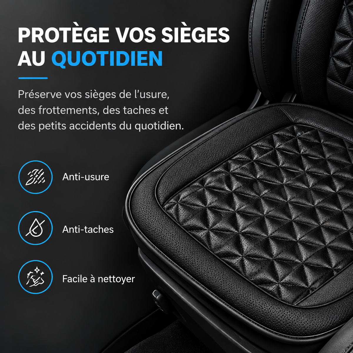 Housse de Siège Voiture Ergonomique Respirante 3D — Confort & Maintien