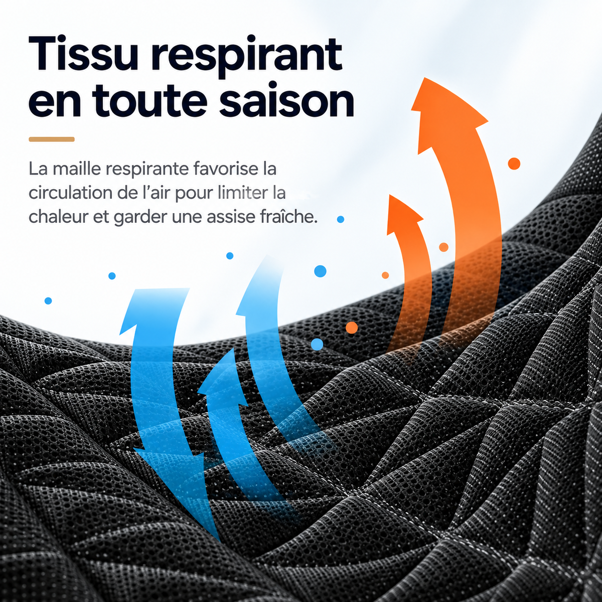 Housse de Siège Voiture Ergonomique Respirante 3D — Confort & Maintien