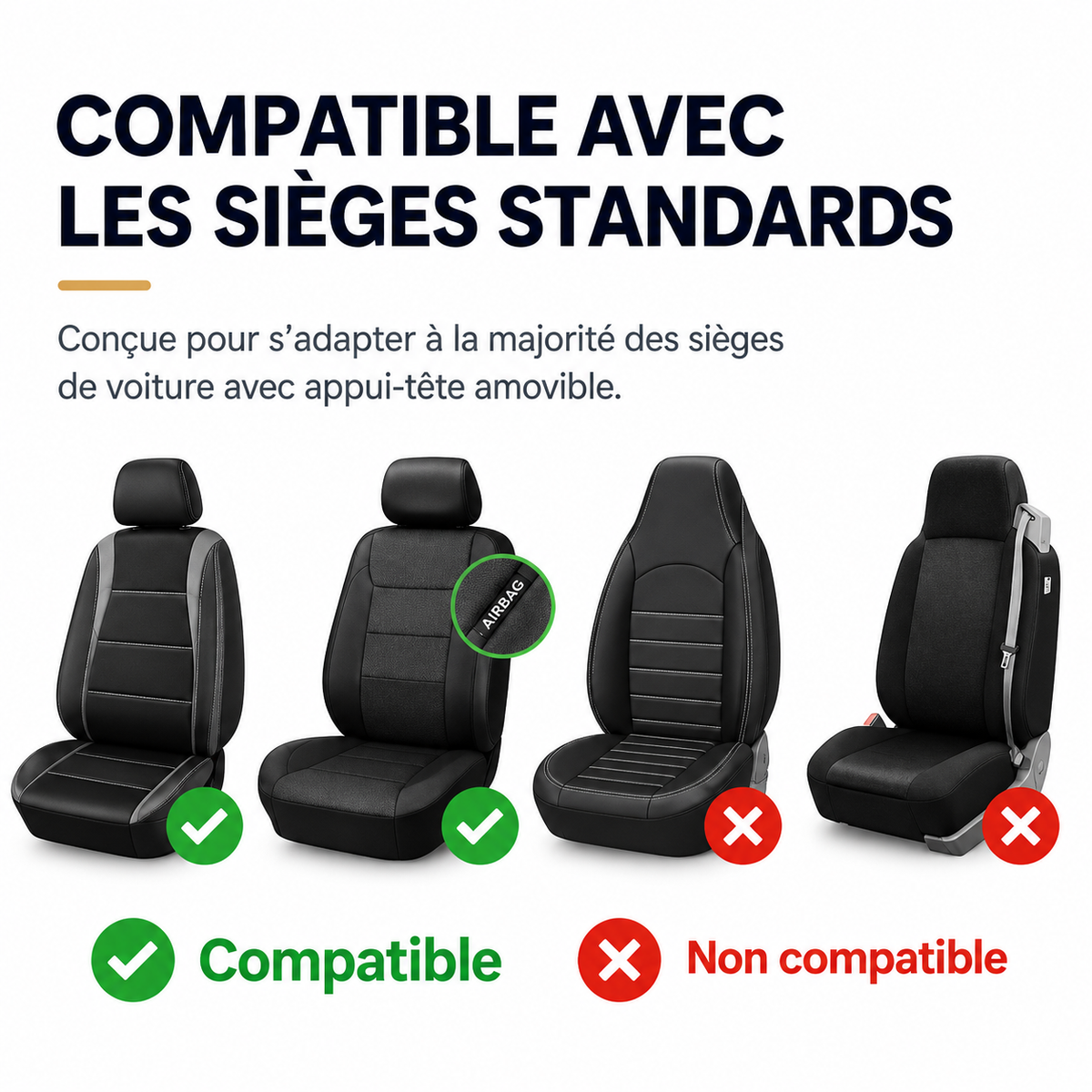 Housse de Siège Voiture Ergonomique Respirante 3D — Confort & Maintien