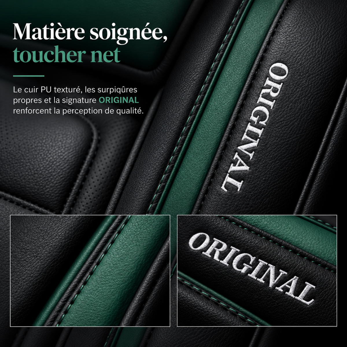 Housse de Siège Voiture Cuir PU Ergonomique 3D — Finition Premium