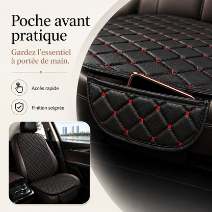 Housse de Siège Voiture Cuir Matelassé — Coutures Croisées