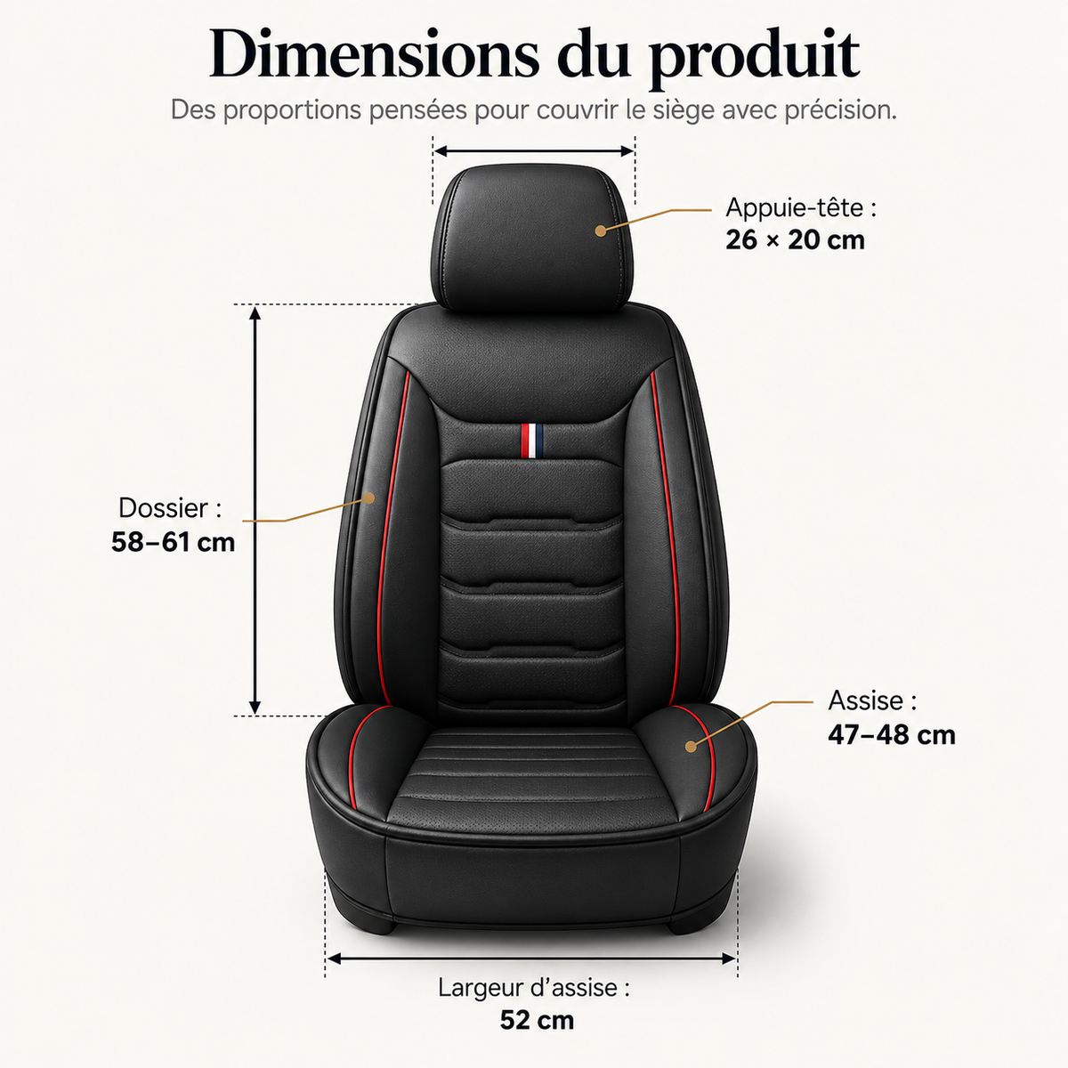 Housse de Siège Voiture Cuir PU Matelassée — Confort Ligne Élégante