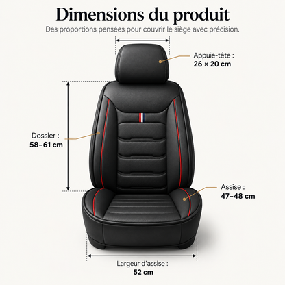 Housse de Siège Voiture Cuir PU Matelassée — Confort Ligne Élégante