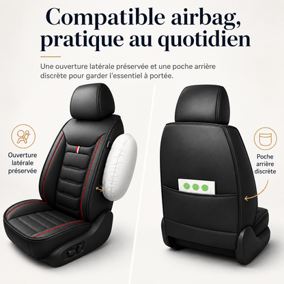 Housse de Siège Voiture Cuir PU Matelassée — Confort Ligne Élégante