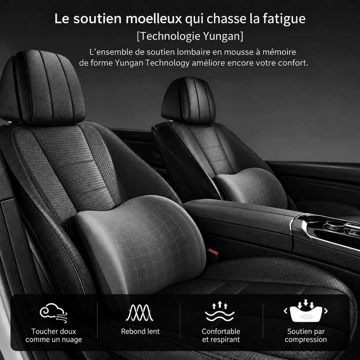 Coussin Lombaire Voiture NIRA — Soutien Ferme Bas du Dos