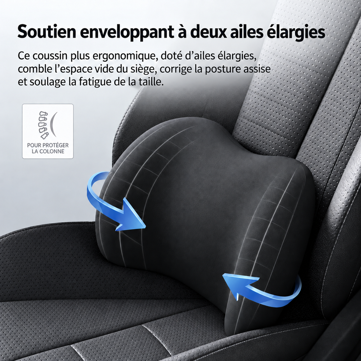 Coussin Lombaire Voiture NIRA — Soutien Ferme Bas du Dos