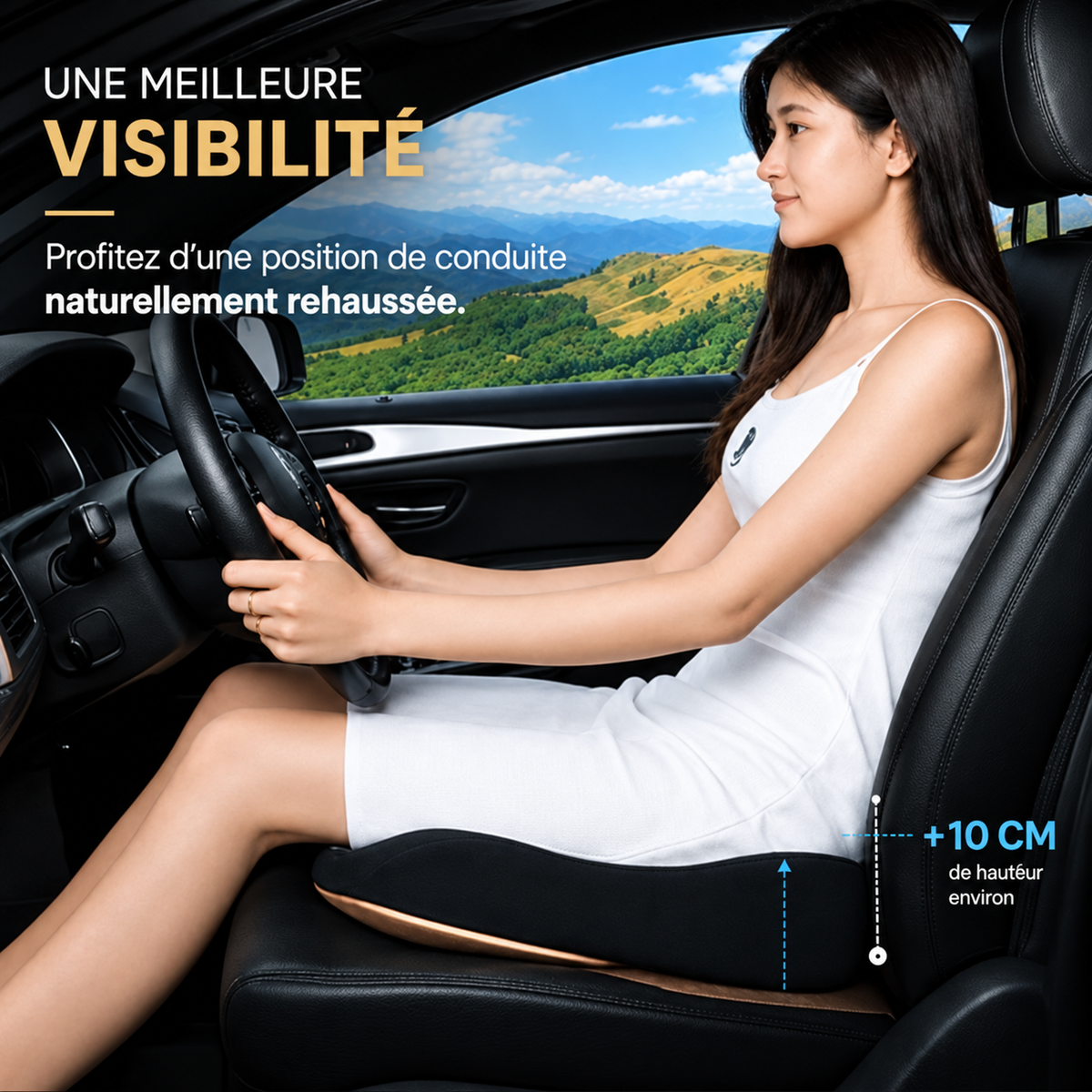 Coussin Rehausseur Siège Voiture — Confort & Meilleure Visibilité
