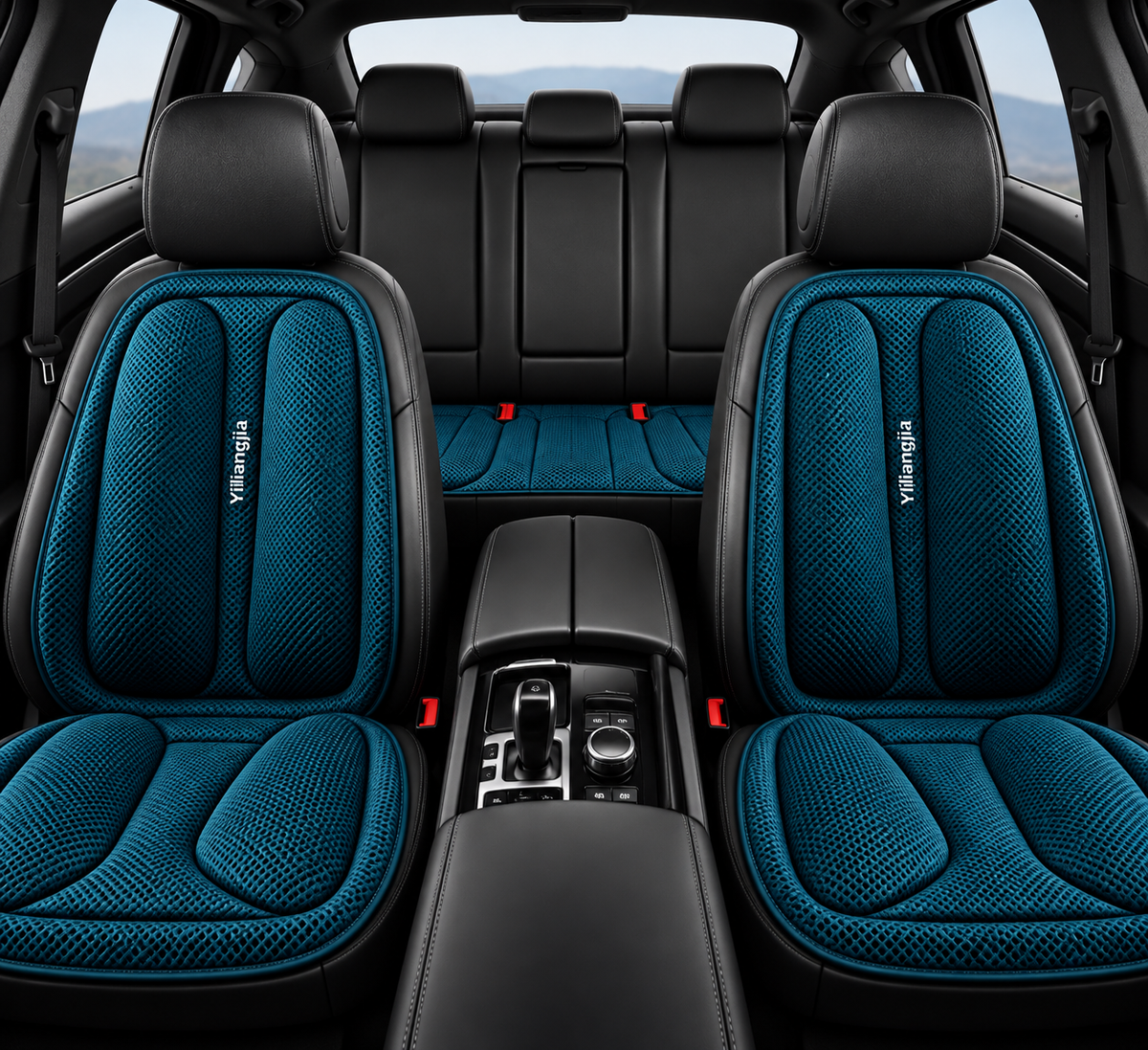 Housse de siège voiture ergonomique mémoire de forme - Bleu, sièges avant et arrière