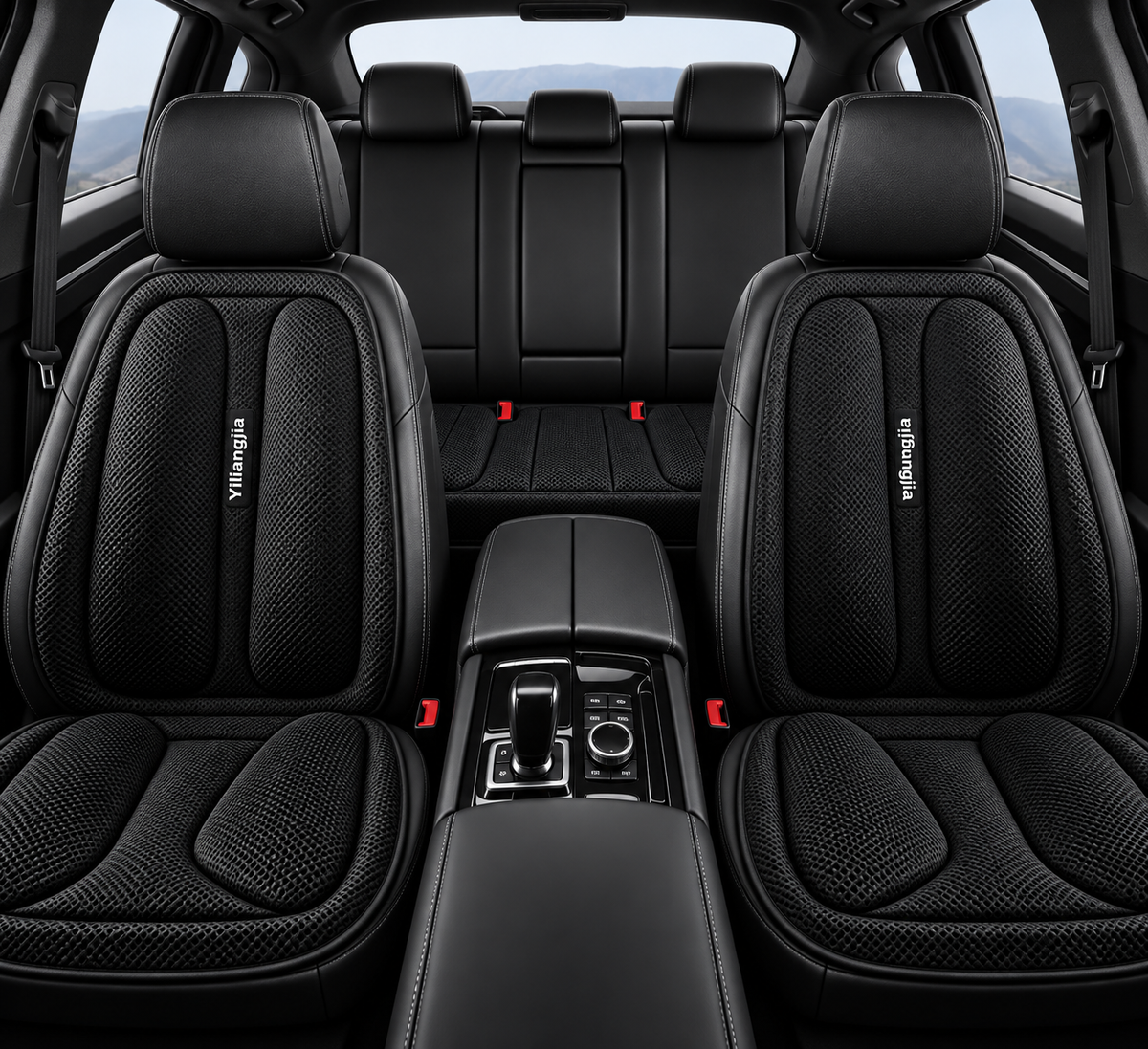 Housse de siège voiture ergonomique mémoire de forme - Noir, sièges avant et arrière