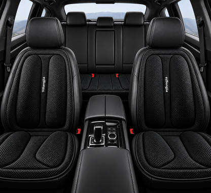 Housse de siège voiture ergonomique mémoire de forme - Noir, sièges avant et arrière