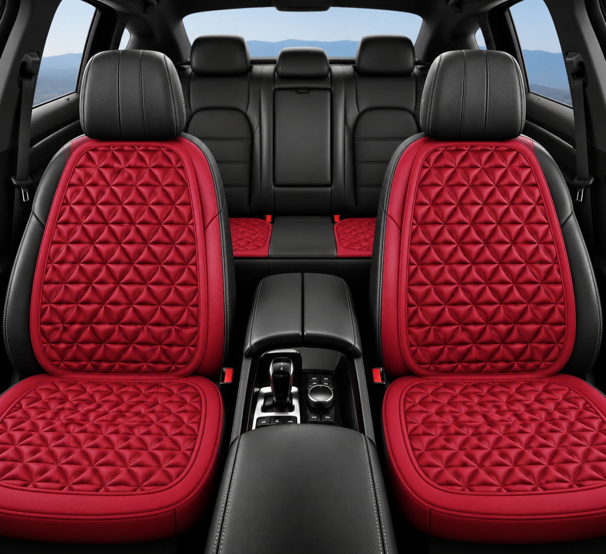 Housse de siège voiture ergonomique respirante 3D - Rouge, sièges avant et arrière