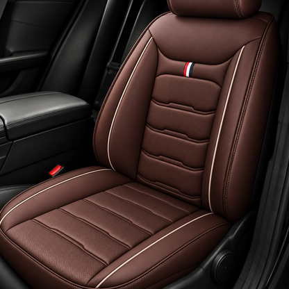 Housse de siège voiture cuir PU matelassée - Marron