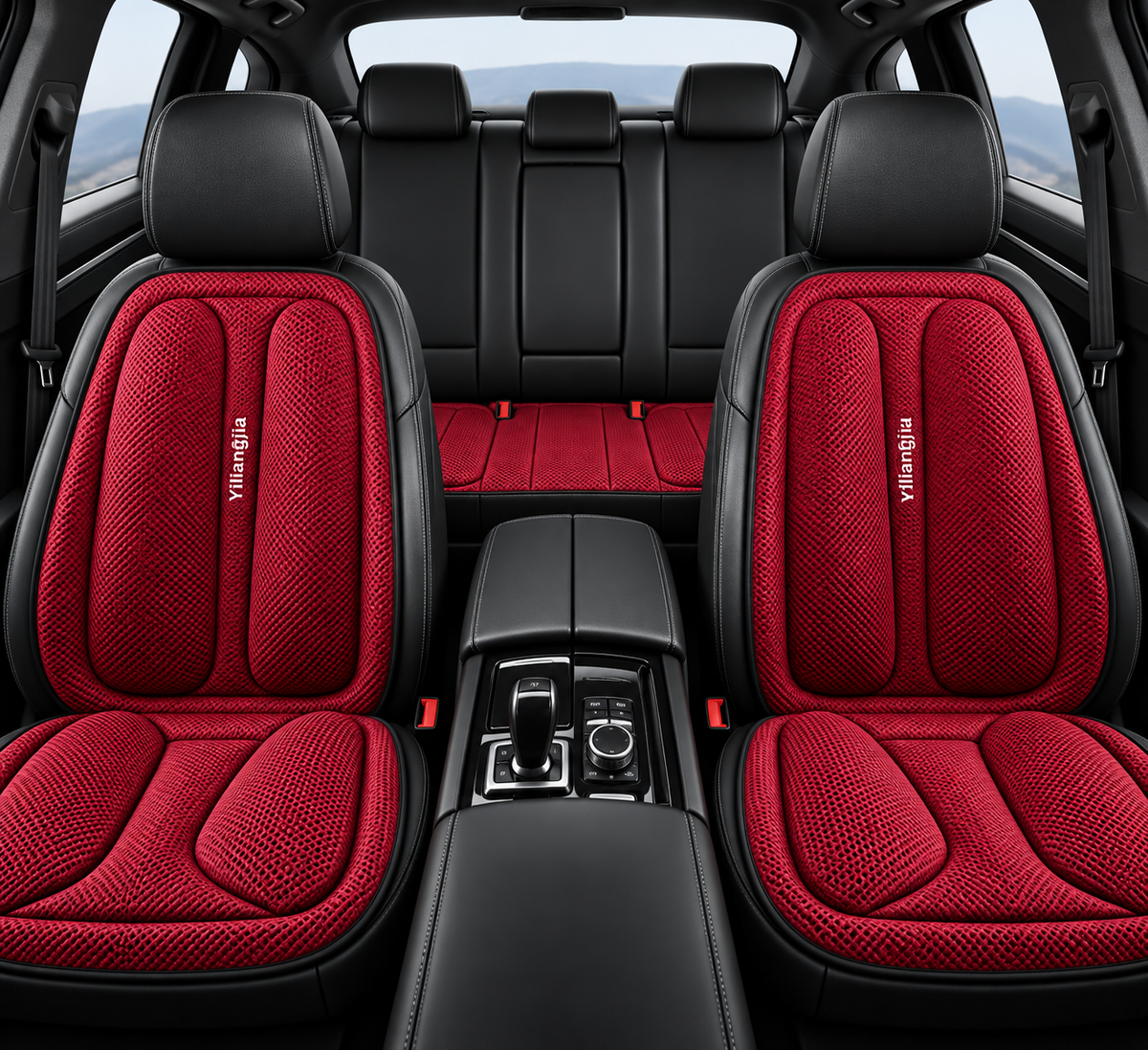 Housse de siège voiture ergonomique mémoire de forme - Rouge, sièges avant et arrière