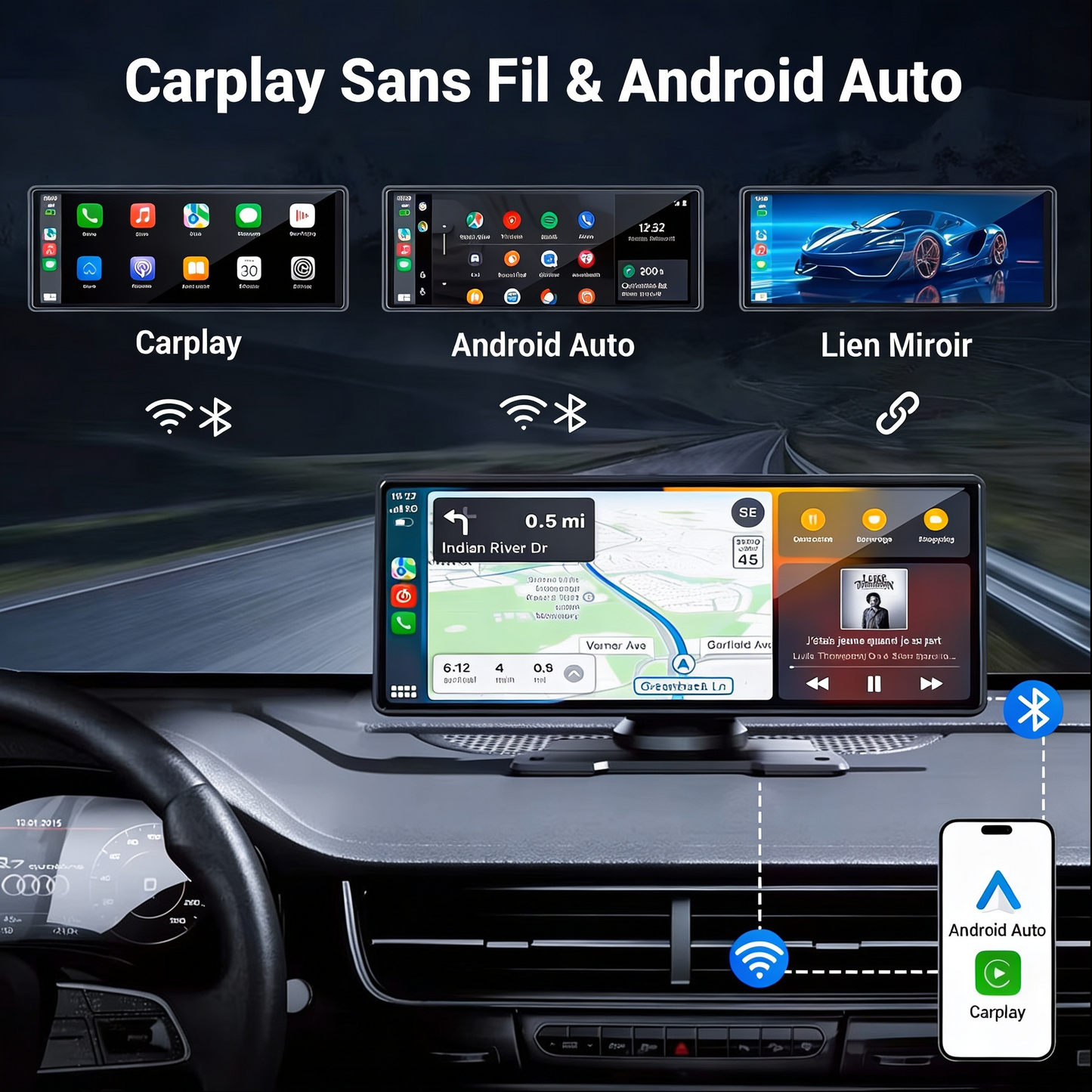Écran 11,26 pouces HD+ Compatible CarPlay & Android