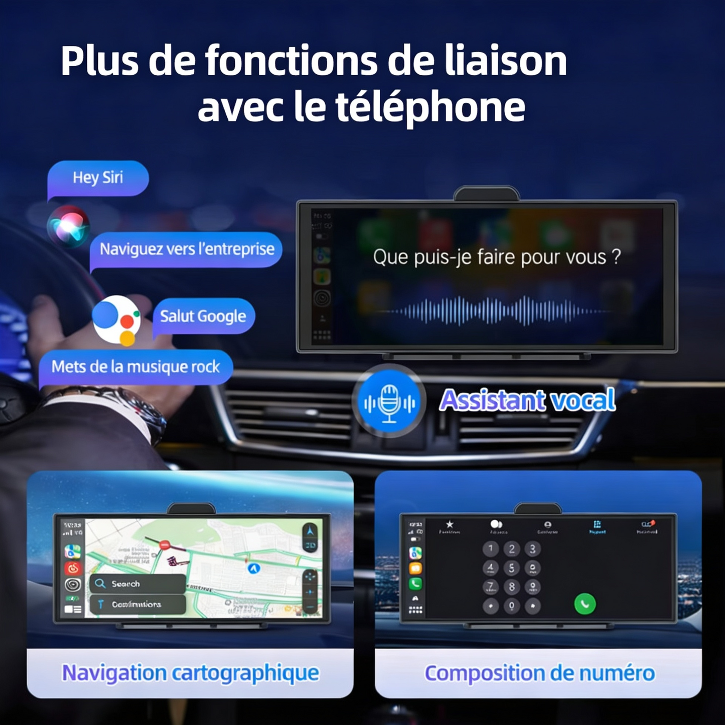 Écran 11,26 Pouces 4K avec Dashcam compatible CarPlay/Android