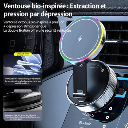 Support Téléphone Voiture Magnétique MagSafe avec Charge Sans Fil 15W