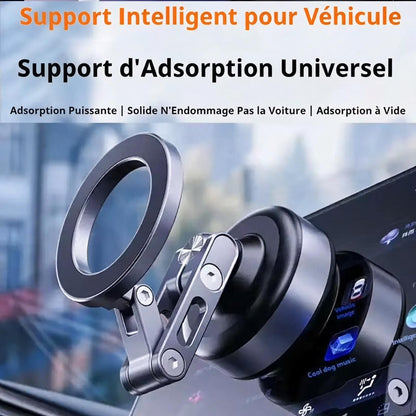 Support Téléphone Voiture Bras Articulé Aluminium MagSafe