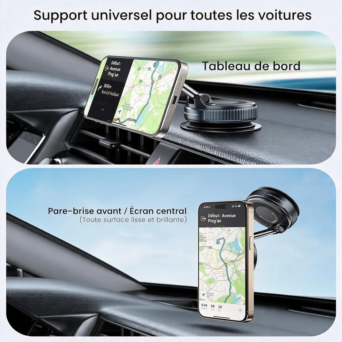 Support Téléphone Voiture Magnétique Aluminium MagSafe