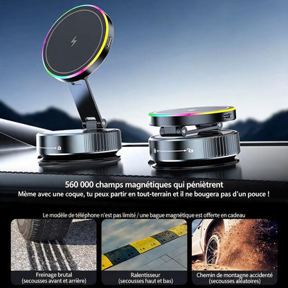 Support Téléphone Voiture Magnétique MagSafe avec Charge Sans Fil 15W