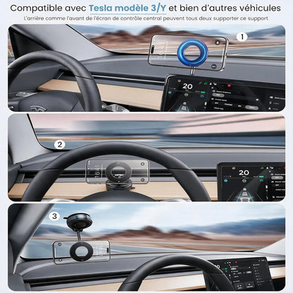 Support Téléphone Voiture Magnétique Aluminium MagSafe