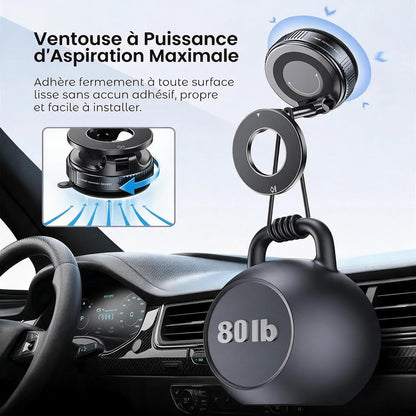 Support Téléphone Voiture Magnétique Aluminium MagSafe