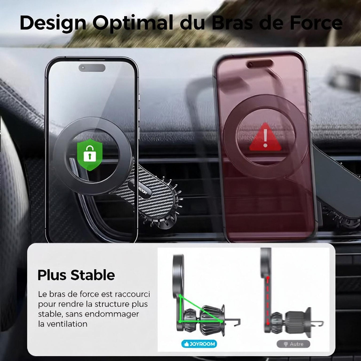 Support Téléphone Voiture Magnétique Grille Aération MagSafe